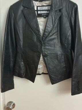 Wilson Black Leather Blazer Jacket